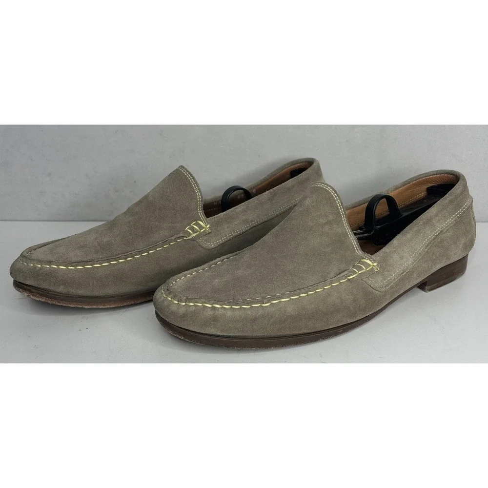 Donald J Pliner Nate Sand Suede Loafers Men's Size 9 Made In Italy Slip On - Picture 4 of 11